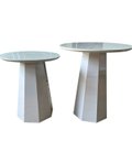 Ver imagem 1 de Conjunto Mesa Lateral Cone com Tampo de Vidro 70cm - Off White Off White