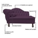 Ver imagem 4 de Recamier Divã Sofá 120cm Recepção Sala Larissa Suede:roxo/liso