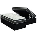Ver imagem 1 de Cama Box Baú Solteiro: Colchão Molas Orthoflex Bonnel Venezia + Base Crc Suede Black(88x188)