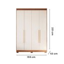 Ver imagem 3 de Roupeiro 159cm 4 Portas Julia Panan Cinamomo Grafiato