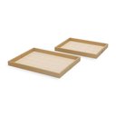 Ver imagem 1 de Kit 02 Bandejas Decorativas em Mdf com Revestimento em Pu Bege 19397 Mart