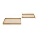 Ver imagem 2 de Kit 02 Bandejas Decorativas em Mdf com Revestimento em Pu Bege 19397 Mart