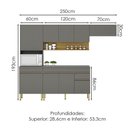Ver imagem 3 de Cozinha Modulada 4 Pecas Balcao com Tampo Line Ktp Gris Cp Freijo