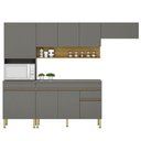 Ver imagem 1 de Cozinha Modulada 4 Pecas Balcao com Tampo Line Ktp Gris Cp Freijo