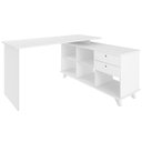 Ver imagem 3 de Mesa para Computador Escrivaninha em L Gold 2 Gavetas e Nichos Branco - Artany