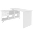 Ver imagem 2 de Mesa para Computador Escrivaninha em L Gold 2 Gavetas e Nichos Branco - Artany