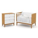 Ver imagem 1 de Jogo de Quarto Infantil Unique com Cômoda 3 Gavetas e Berço Freijó/branco Soft/eco Wood - Matic Móve