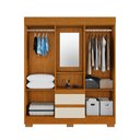 Ver imagem 2 de Guarda Roupa Acp Isabely 4 Portas com Espelho e Pés - Cinamomo/off White