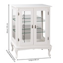 Ver imagem 4 de Cristaleira em Madeira 2 Portas e Espelho com Pés Luiz Xv - Branco Laca