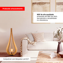 Ver imagem 3 de Abajur Luminária Chão Vazado Pequena Gota Madeira Mdf Rustico Cor:marfim