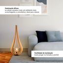 Ver imagem 4 de Abajur Luminária Chão Vazado Pequena Gota Madeira Mdf Rustico Cor:marfim