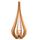 Ver imagem 1 de Abajur Luminária Chão Vazado Pequena Gota Madeira Mdf Rustico Cor:marfim