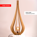 Ver imagem 2 de Abajur Luminária Chão Vazado Pequena Gota Madeira Mdf Rustico Cor:marfim