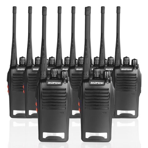 Kit 10 Walkie Talkies Baofeng Bf-777s 16 Canais Alcance 12km Base Carregadora Fone