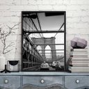 Ver imagem 2 de Quadro Fotografia Ponte de Brooklyn 24x18cm - com vidro:Madeira preta