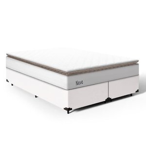 Cama Box com Colchão de Molas Ensacadas Pillow Top Neve Queen 158cm