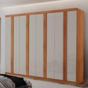 Ver imagem 1 de Guarda Roupa Casal Ortiz Mdf com 8 Portas 4 Gavetas Moderna Naturalle/off White sem Pés