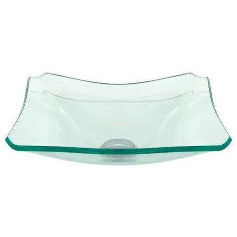 Cuba De Vidro Quadrada Chanfrada 34Cm Jateada