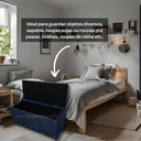 Ver imagem 4 de Bau Solteiro Capitonê Pé de Cama Decoração Guarda Objetivos Sapateira - Azul