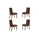 Ver imagem 1 de Cadeira de Cozinha Dakota Kit 4 Un Madeira Capuccino/suede Marrom - Rufato