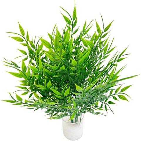 5 Galhos Verde Realista 35cm Bambo da Sorte Planta Artificial