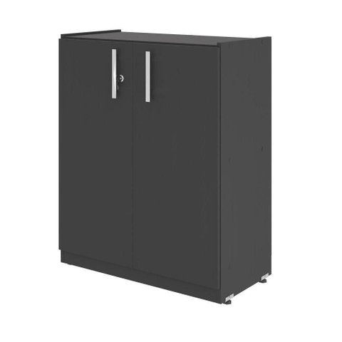 Balcão Balcao com 2 Portas Jorge Preto Onix 2 Portas MDP 67cm Preto Onix Plata Móveis
