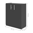 Ver imagem 2 de Balcão Balcao com 2 Portas Jorge Preto Onix 2 Portas MDP 67cm Preto Onix Plata Móveis