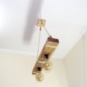 Ver imagem 4 de Luminária Lustre Pendente Rústico Retro Madeira 65cm