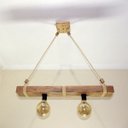 Ver imagem 5 de Luminária Lustre Pendente Rústico Retro Madeira 65cm