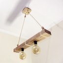 Ver imagem 2 de Luminária Lustre Pendente Rústico Retro Madeira 65cm