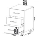 Ver imagem 4 de Gaveteiro com Rodízios 3 Gavetas 100% Mdf Off White/gold F16 - Pradel