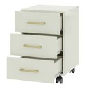 Ver imagem 3 de Gaveteiro com Rodízios 3 Gavetas 100% Mdf Off White/gold F16 - Pradel