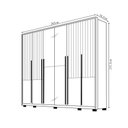 Ver imagem 4 de Guarda Roupa Casal Ema 6 Portas de Bater com Espelhos 6 Gavetas em Mdf Freijo/offwhite G11 - Gran Be