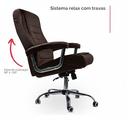 Ver imagem 4 de Cadeira de Escritório Presidente com Molas Ensacadas Cor Marrom