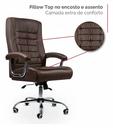 Ver imagem 2 de Cadeira de Escritório Presidente com Molas Ensacadas Cor Marrom