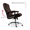 Ver imagem 3 de Cadeira de Escritório Presidente com Molas Ensacadas Cor Marrom