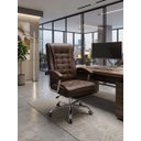 Ver imagem 1 de Cadeira de Escritório Presidente com Molas Ensacadas Cor Marrom