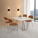 Ver imagem 1 de Conjunto para Sala de Jantar com 4 Cadeiras Betina Bege/Champagne/Terracota/Off White