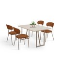 Ver imagem 2 de Conjunto para Sala de Jantar com 4 Cadeiras Betina Bege/Champagne/Terracota/Off White