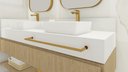 Ver imagem 4 de Porta Toalha Toalheiro de Rosto Banheiro 60cm em Aço Inox Dourado Linha Tessália Stainless