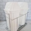 Ver imagem 2 de Lixeira de Cozinha Deslizante Corrediças Telescópicas Dupla 14L Branco Armário Móvel Dimec