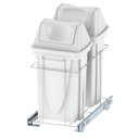 Ver imagem 1 de Lixeira de Cozinha Deslizante Corrediças Telescópicas Dupla 14L Branco Armário Móvel Dimec