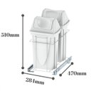 Ver imagem 3 de Lixeira de Cozinha Deslizante Corrediças Telescópicas Dupla 14L Branco Armário Móvel Dimec