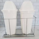 Ver imagem 4 de Lixeira de Cozinha Deslizante Corrediças Telescópicas Dupla 14L Branco Armário Móvel Dimec