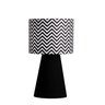 abajur elegance poptem tecido estampado preto e chevron luminária mesa cúpula cabeceira quarto sala  - 1