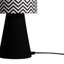 Ver imagem 3 de abajur elegance poptem tecido estampado preto e chevron luminária mesa cúpula cabeceira quarto sala