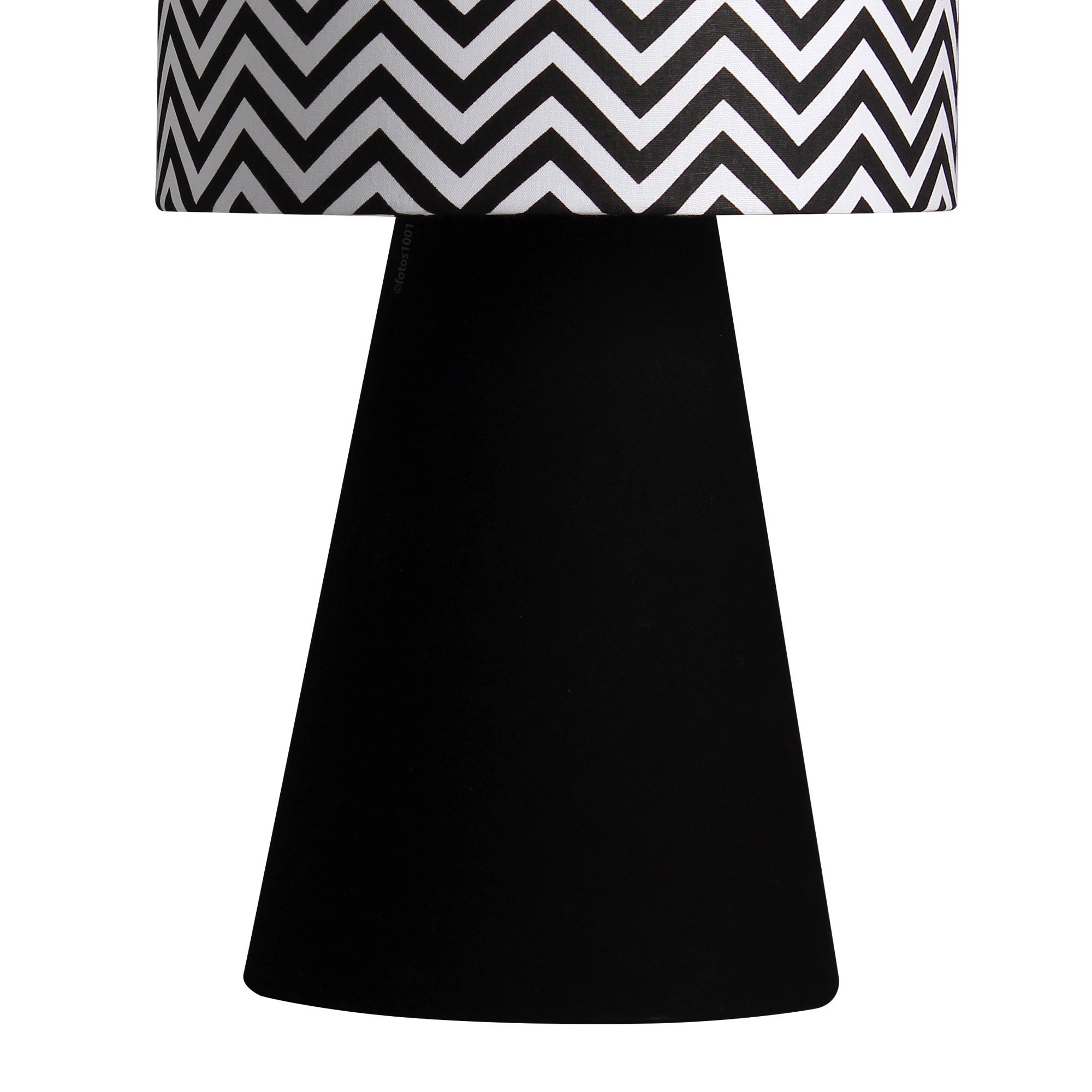 abajur elegance poptem tecido estampado preto e chevron luminária mesa cúpula cabeceira quarto sala  - 5