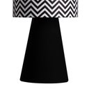 Ver imagem 5 de abajur elegance poptem tecido estampado preto e chevron luminária mesa cúpula cabeceira quarto sala