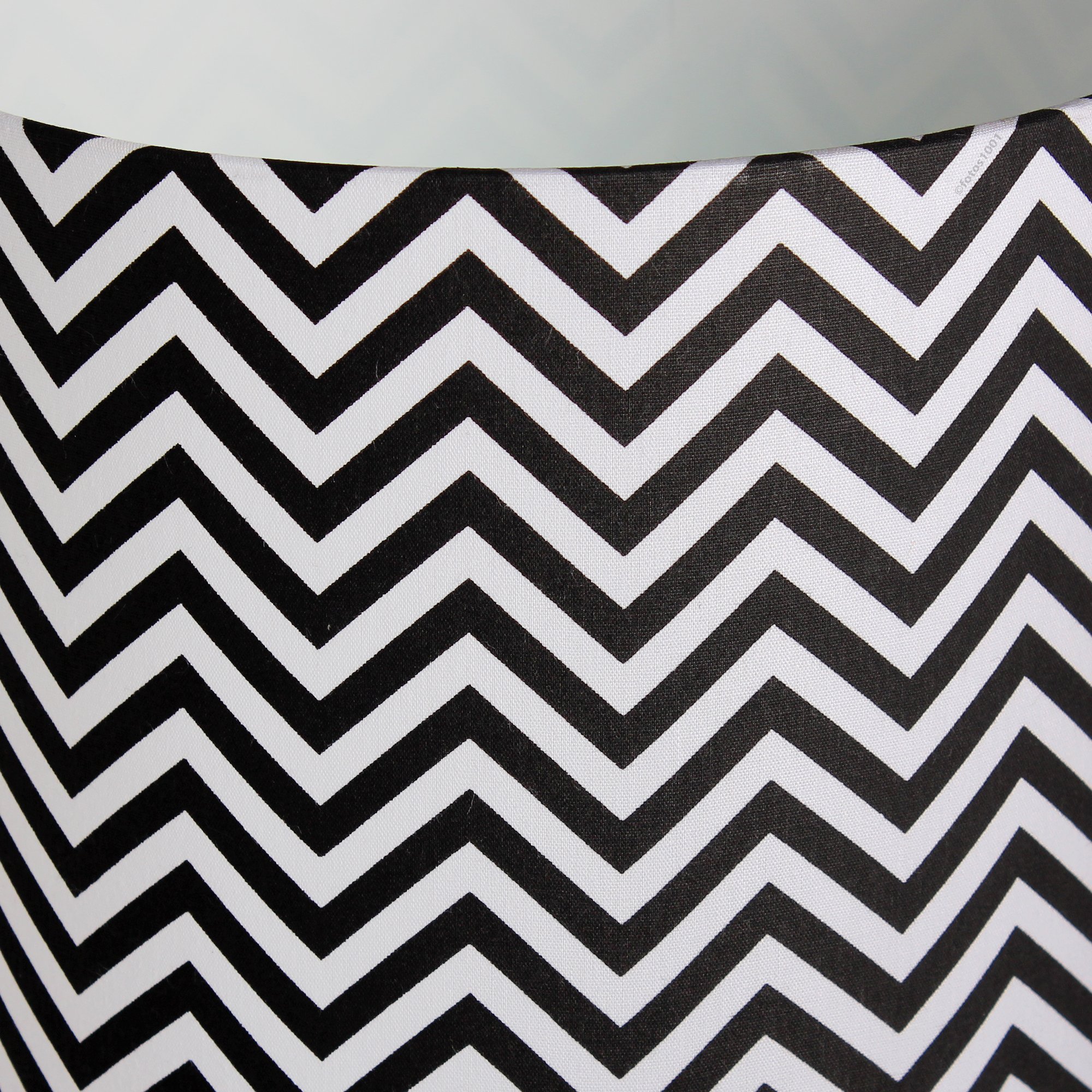 abajur elegance poptem tecido estampado preto e chevron luminária mesa cúpula cabeceira quarto sala  - 4