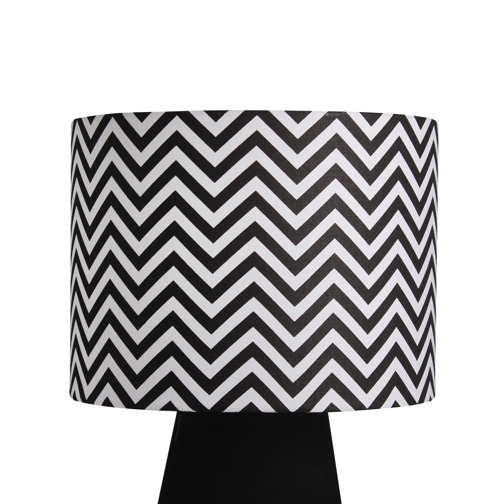 abajur elegance poptem tecido estampado preto e chevron luminária mesa cúpula cabeceira quarto sala  - 2